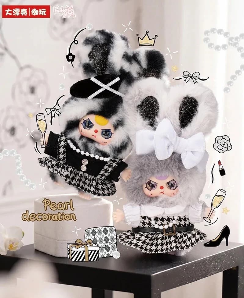 Baby Three Absolute Black & White Plush Blind Box
